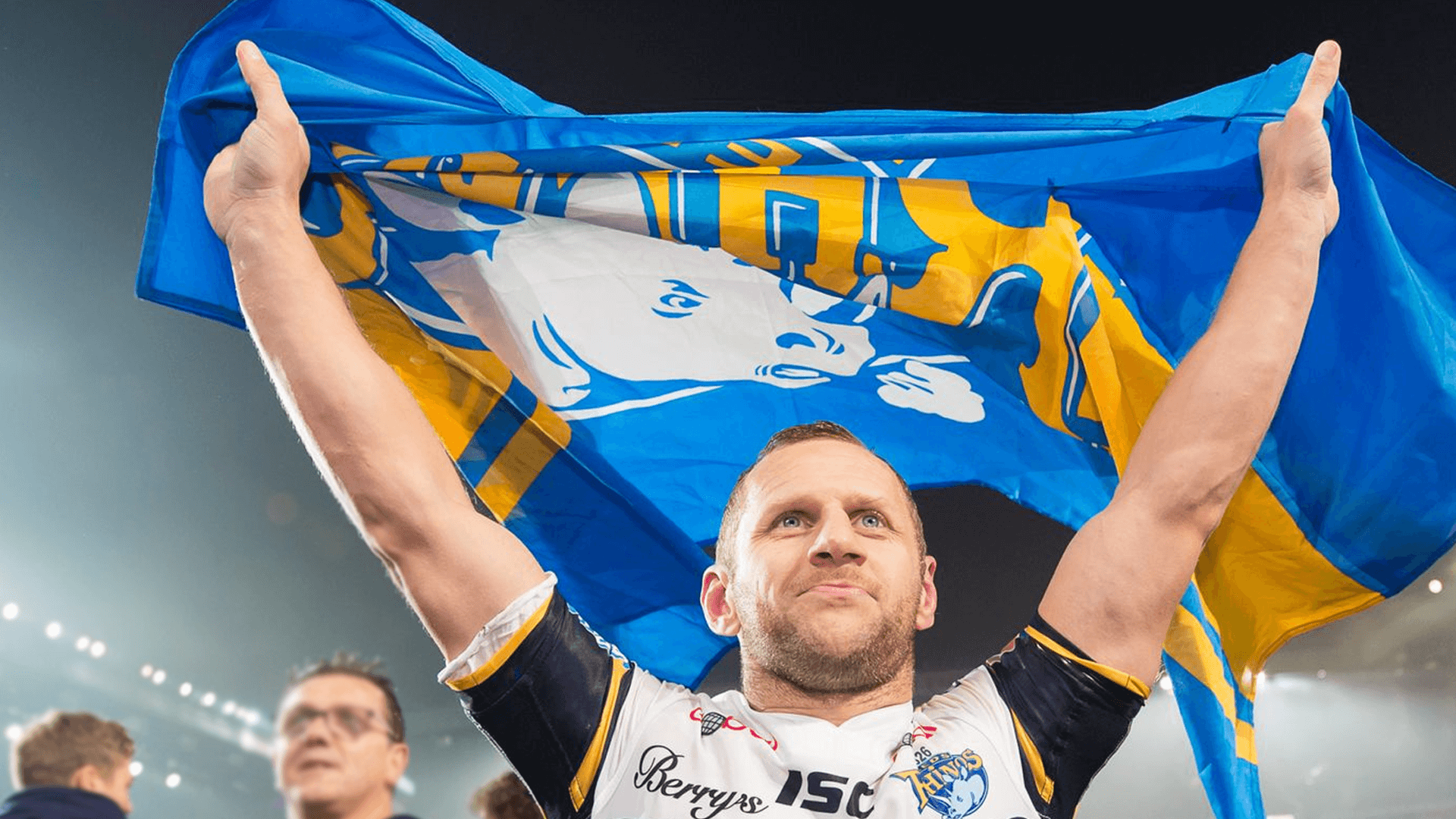 Rob Burrow Holding Flag