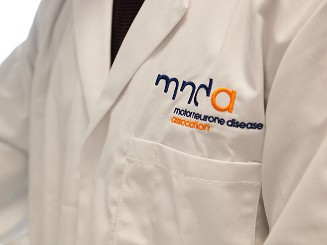 science laboratory coat with mnda logo