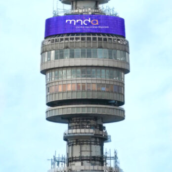 image of BT Tower with MNDA Flag
