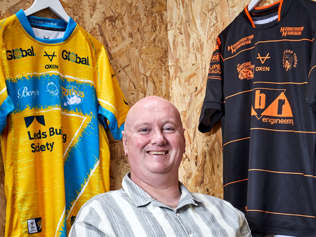 Photo of man with rugby shirts