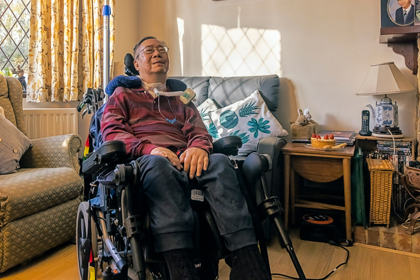 Kuai on his own in wheelchair