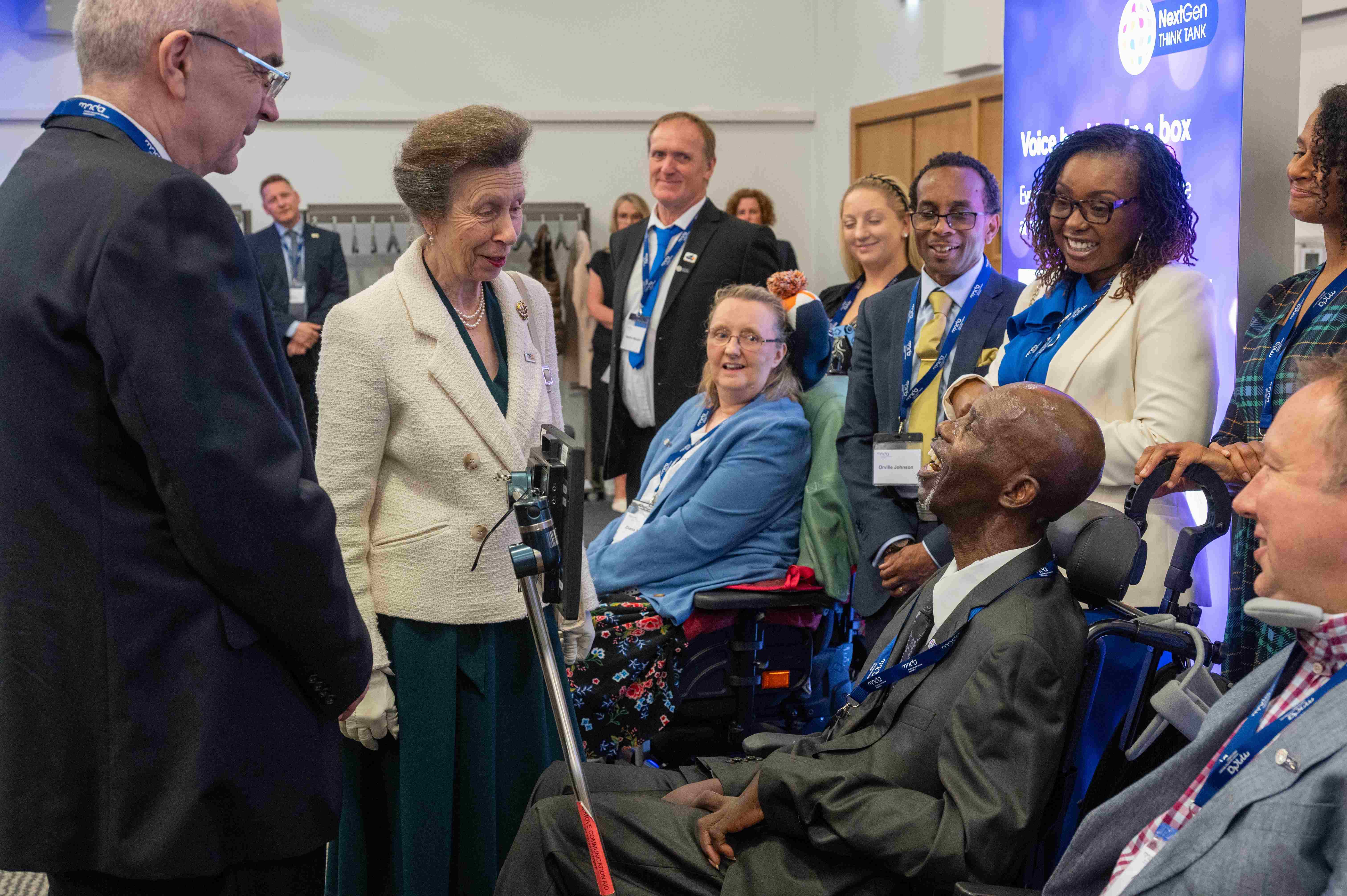 HRH Princess Royal with Mike Small and other families affected by MND