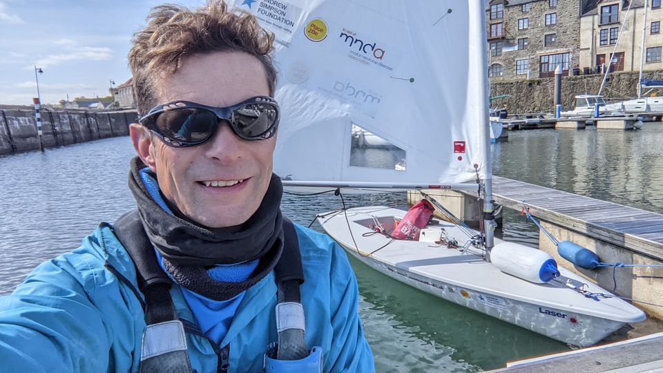 Dr Andrew Hill-Smith in port druing his Around Britain challenge