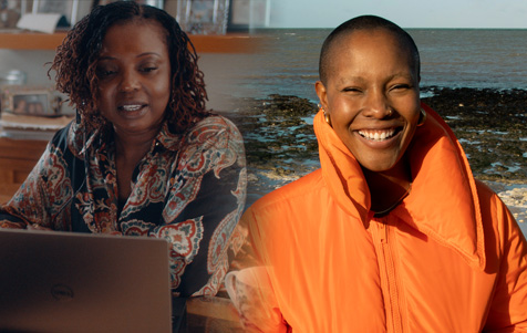 Yvonne Johnson, living with MND, and author Liv Little, whose dad died with MND in 2022 together