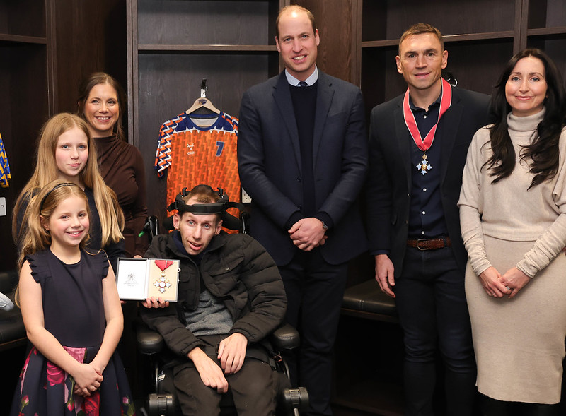 Rob Burrow and Kevin Sinfield receive their CBEs from HRH Prince of Wales