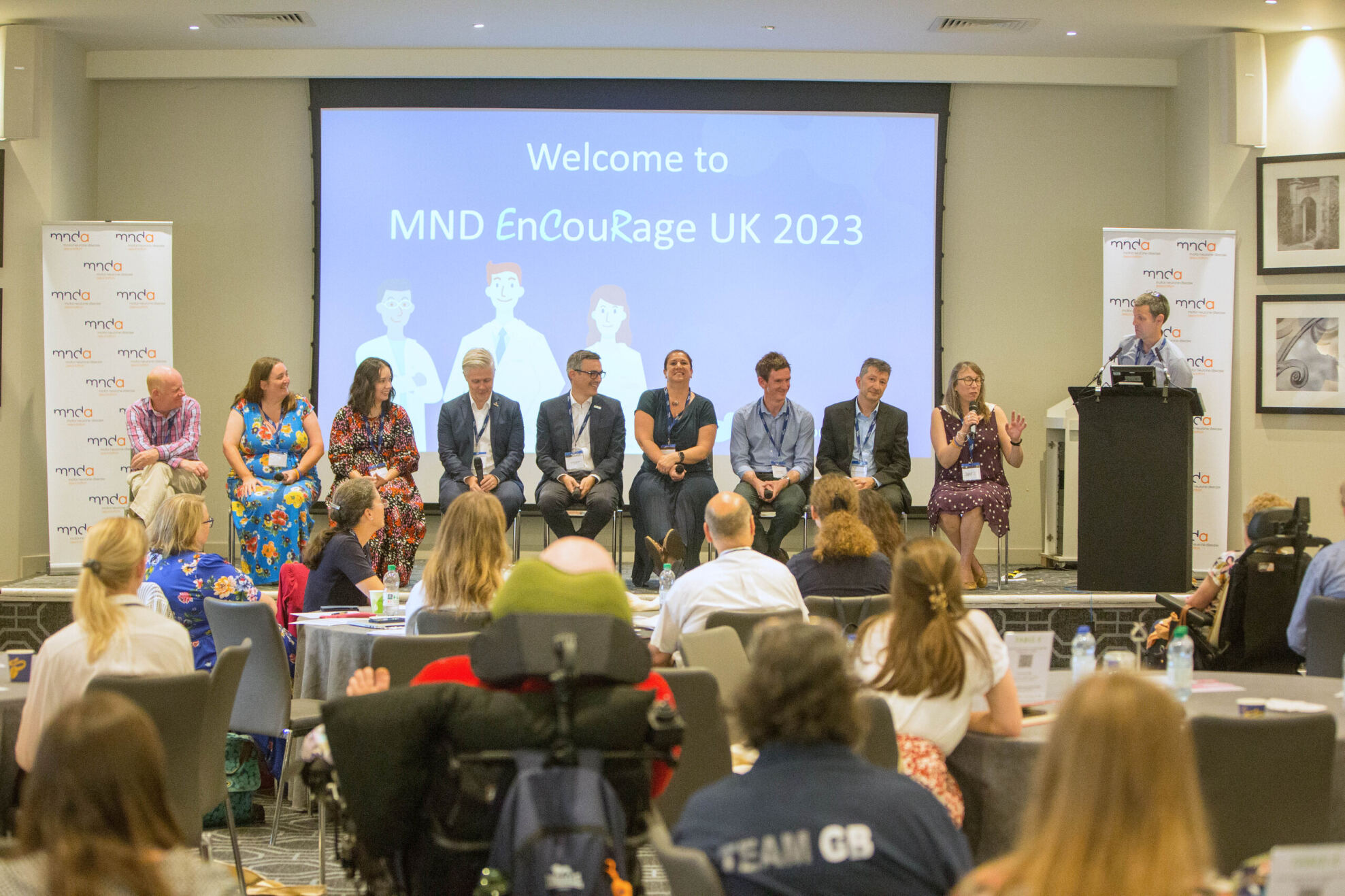 discussion panel on stage