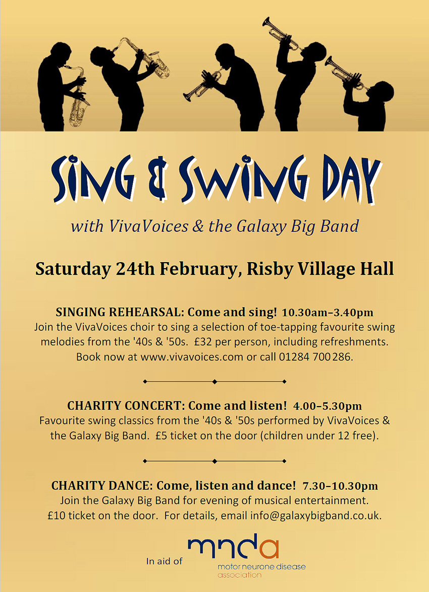 Poster for Sing and Swing Day Suffolk 240224