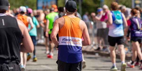 Man running a marathon for MND Association