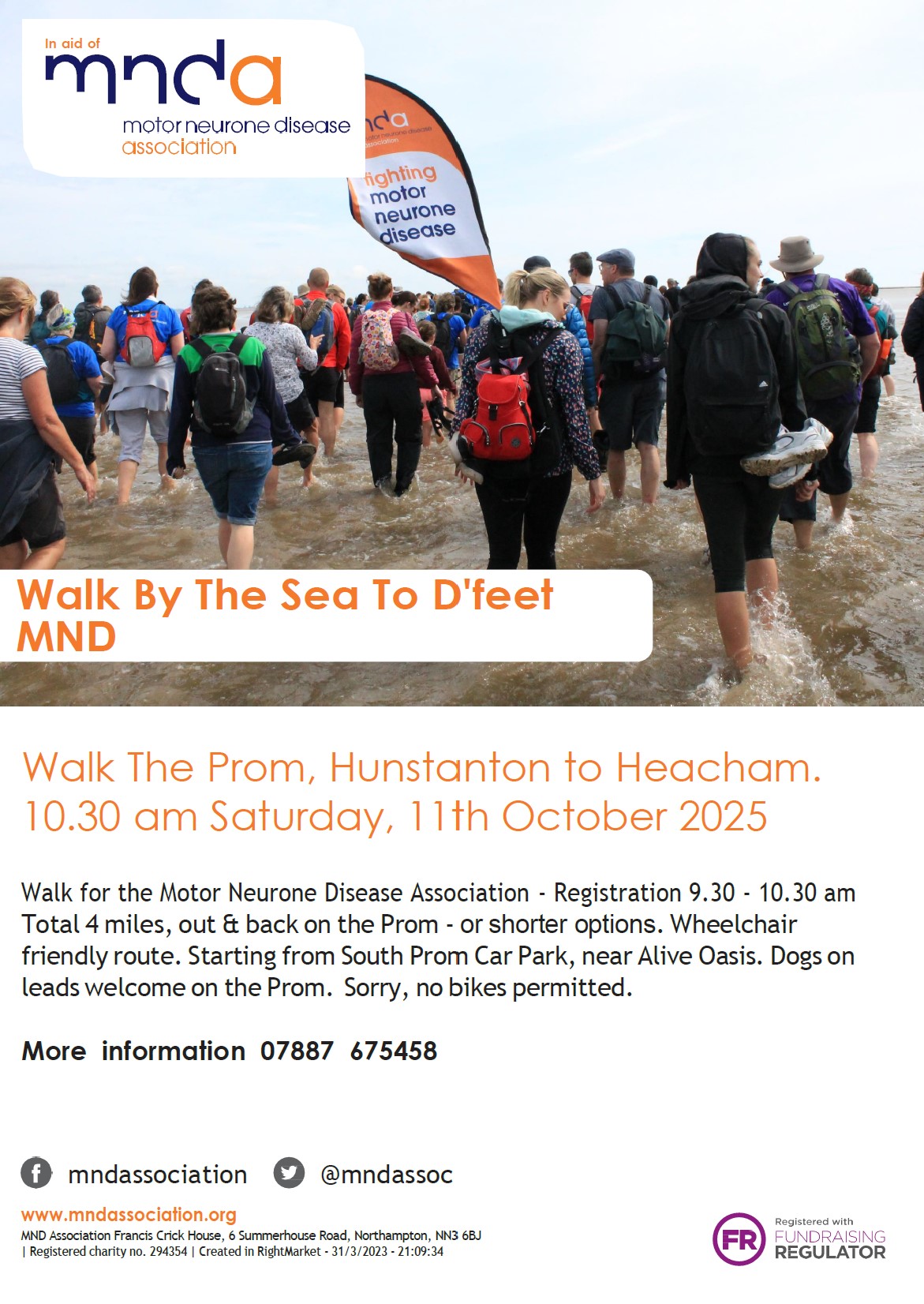 Walk by the sea to d'feet MND, Hunstanton - October 2025