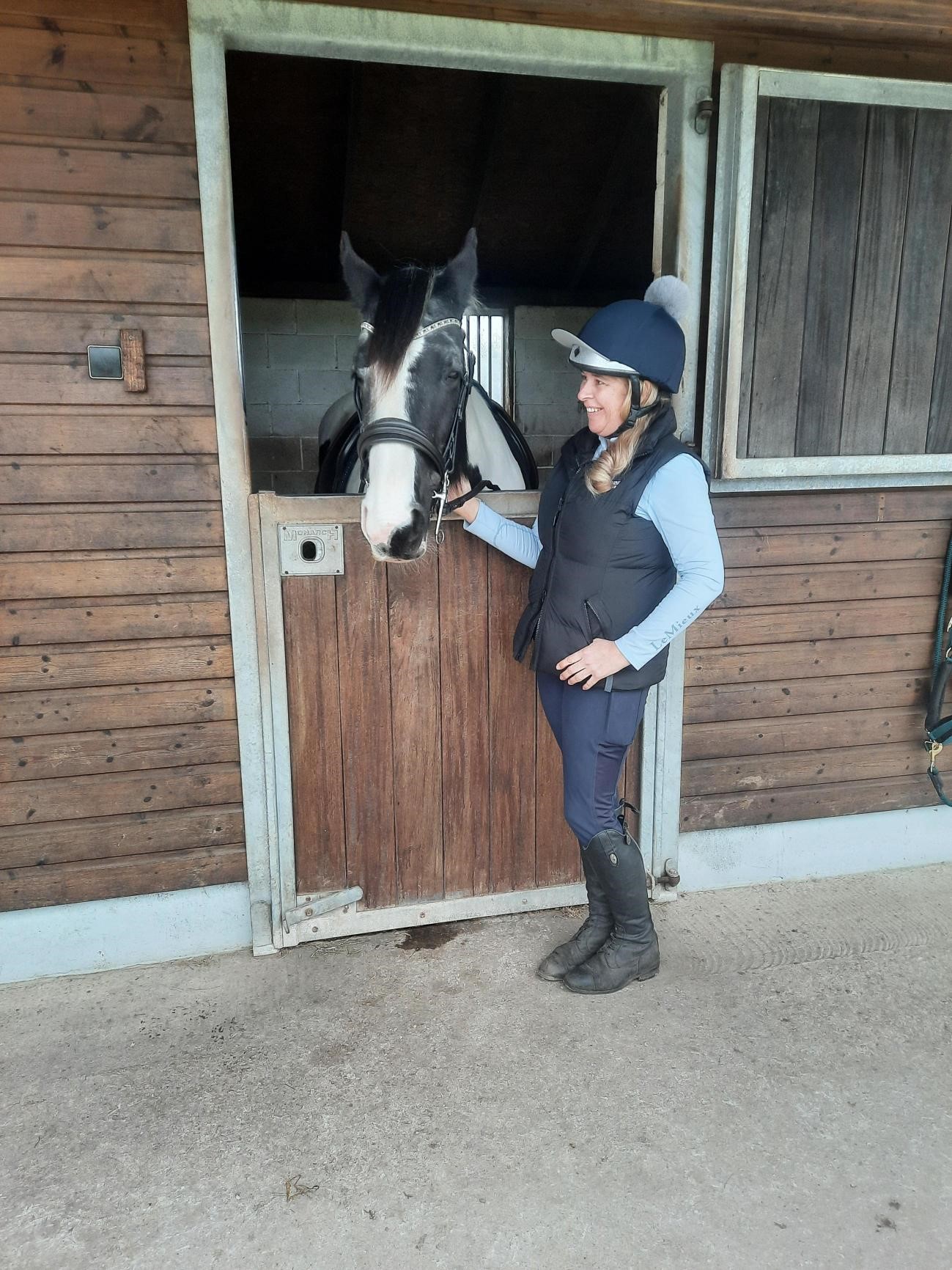 Nickie with her hose at the stables