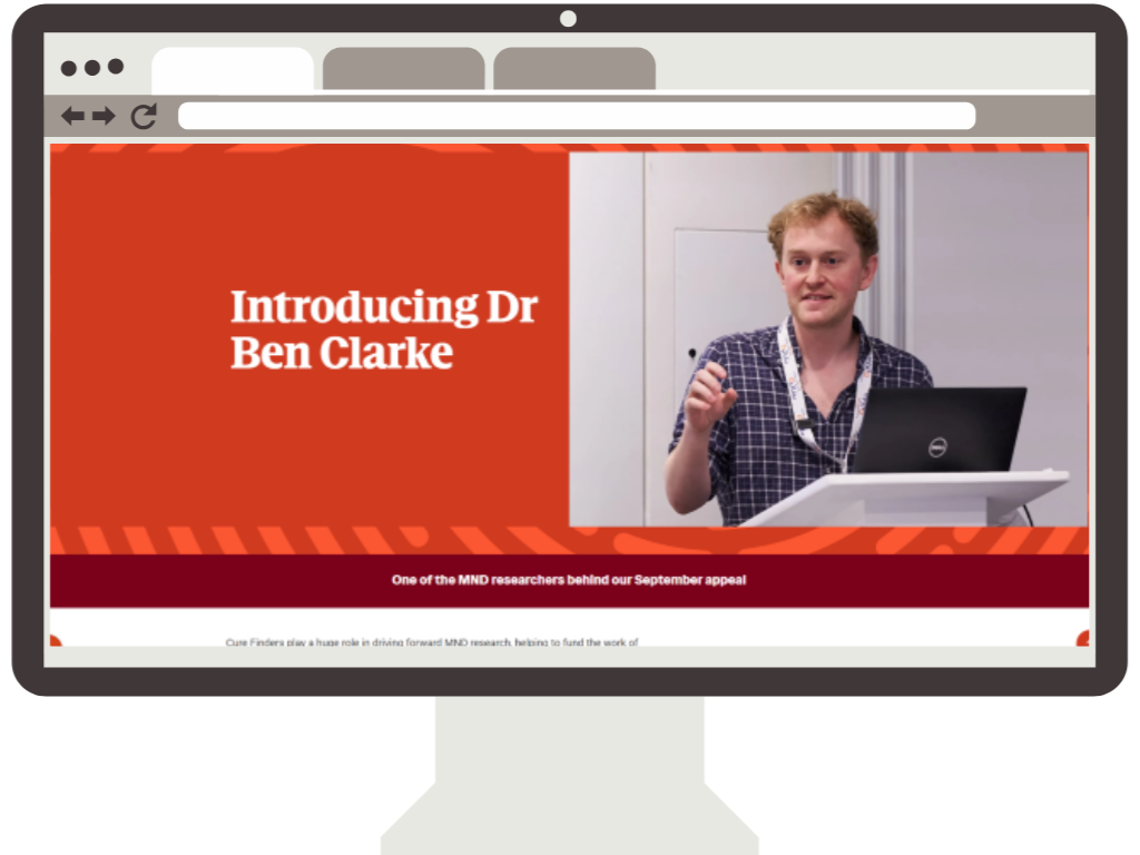 Screenshot of a blog post on the online hub which is an interview with Dr Ben Clarke. It is framed by a computer screen.