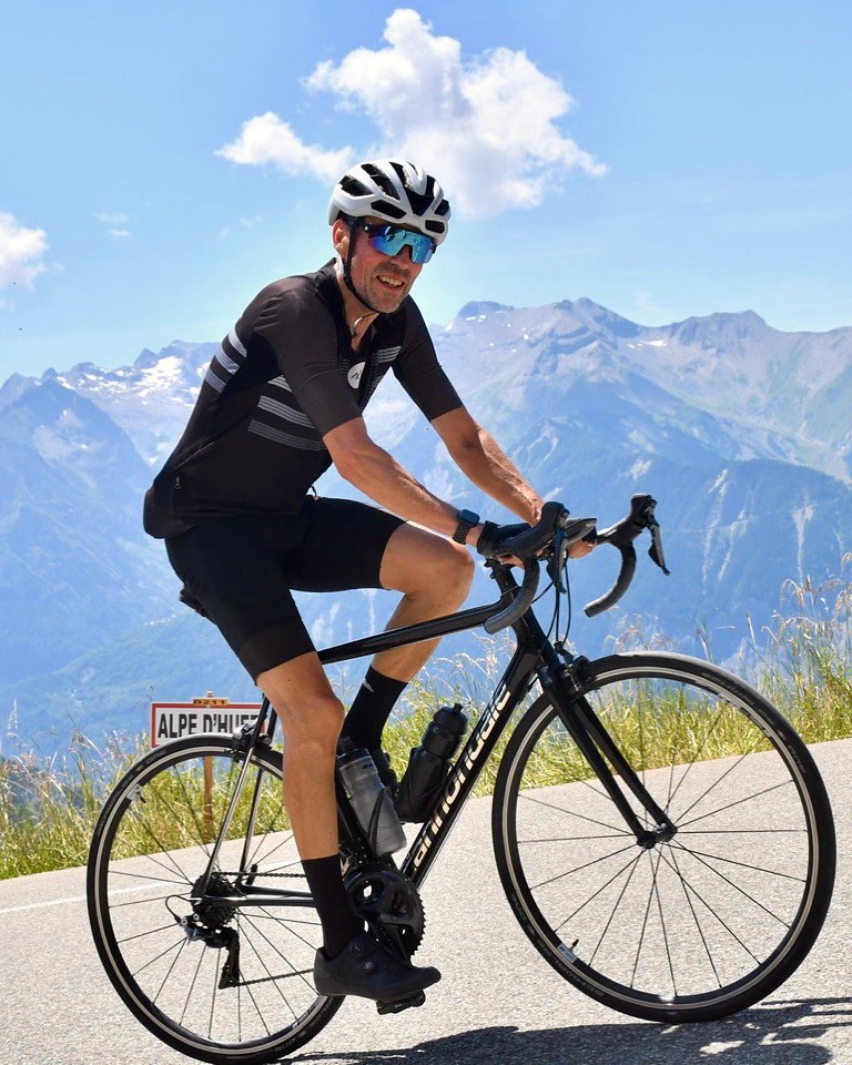 Andrew cycling in France
