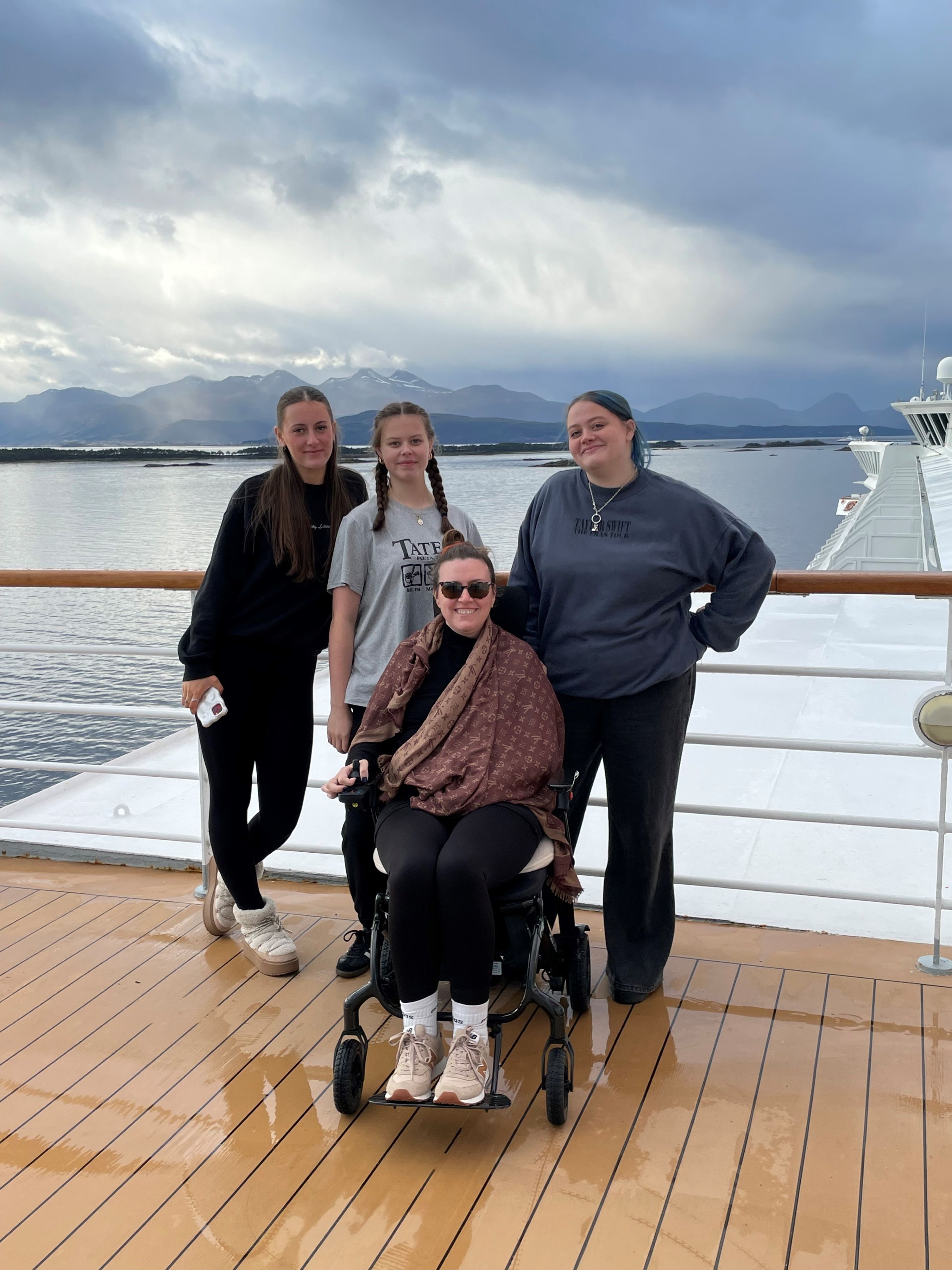 Anna and her daughters on a cruise for Anna's 40th birthday 