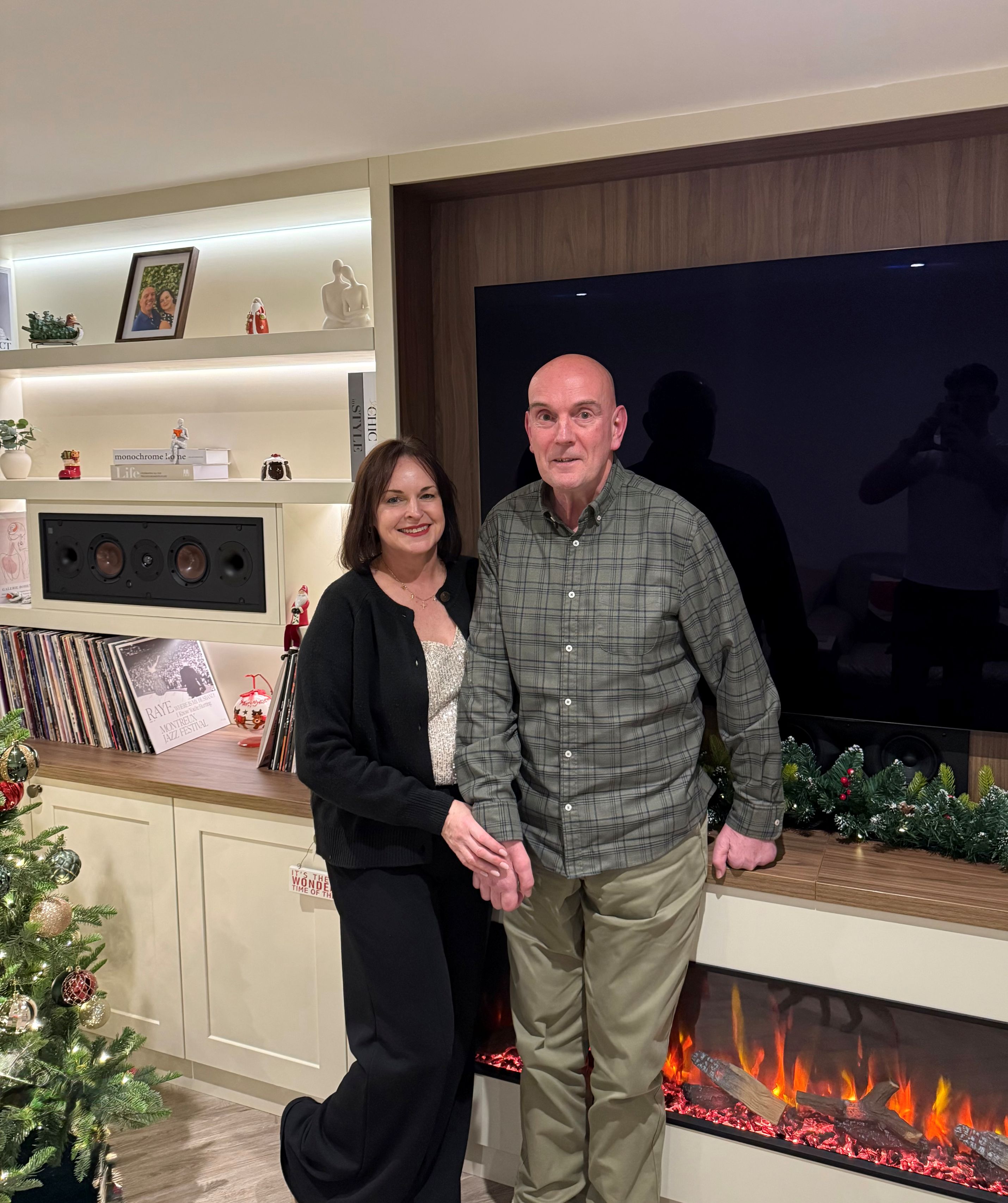 Keith with his wife Linda at home