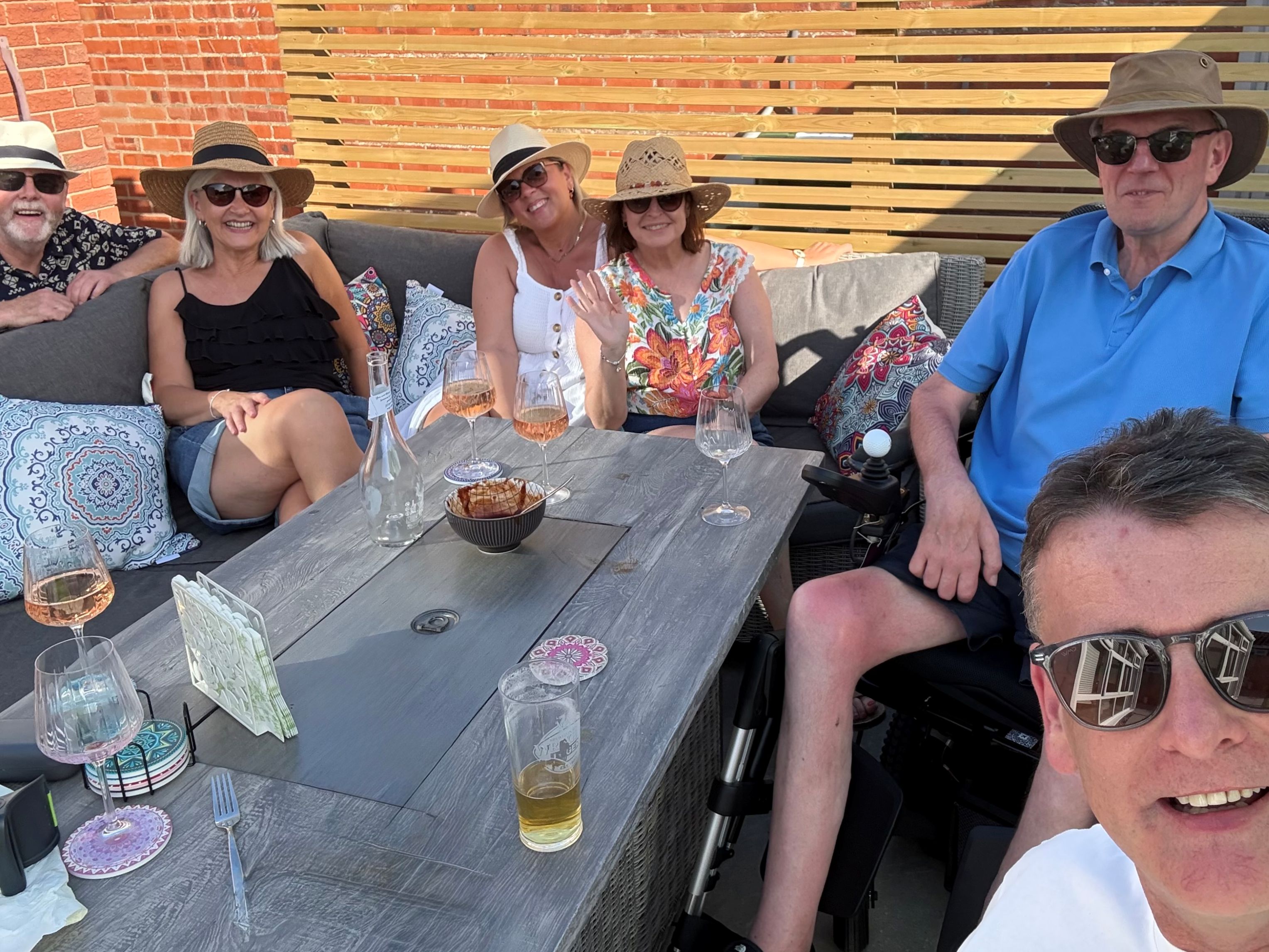 Keith with friends in the garden