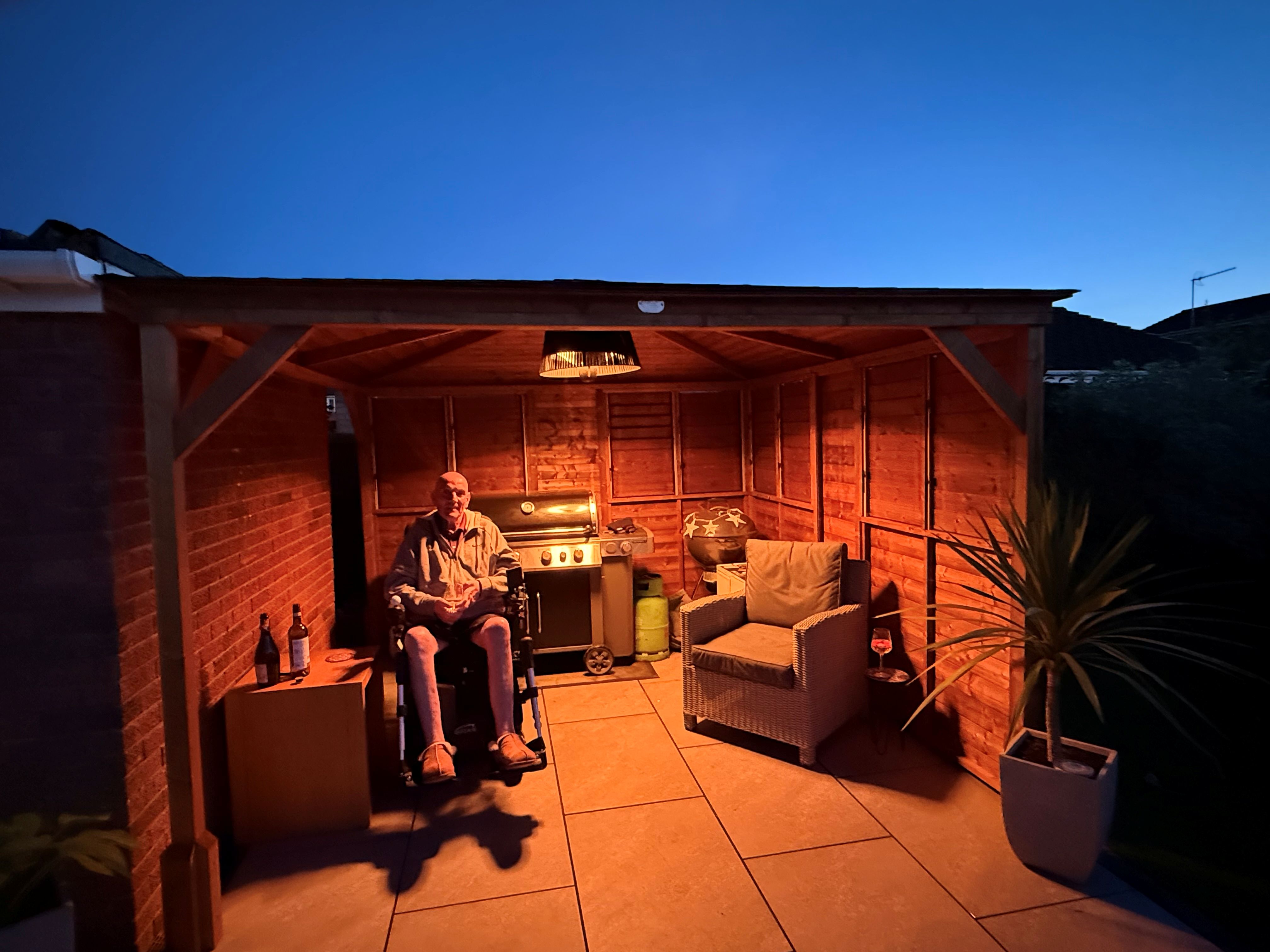 Keith enjoying his garden adaptations 
