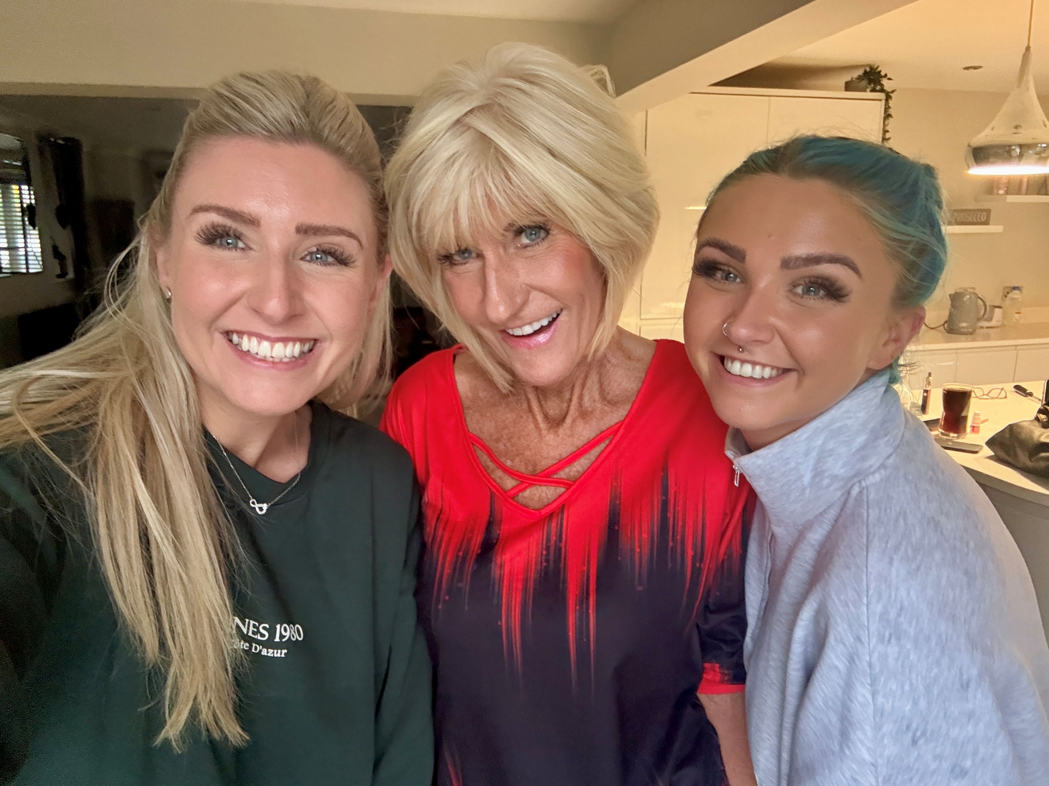 L - R, Courtney, Hayley and Frankie - at home