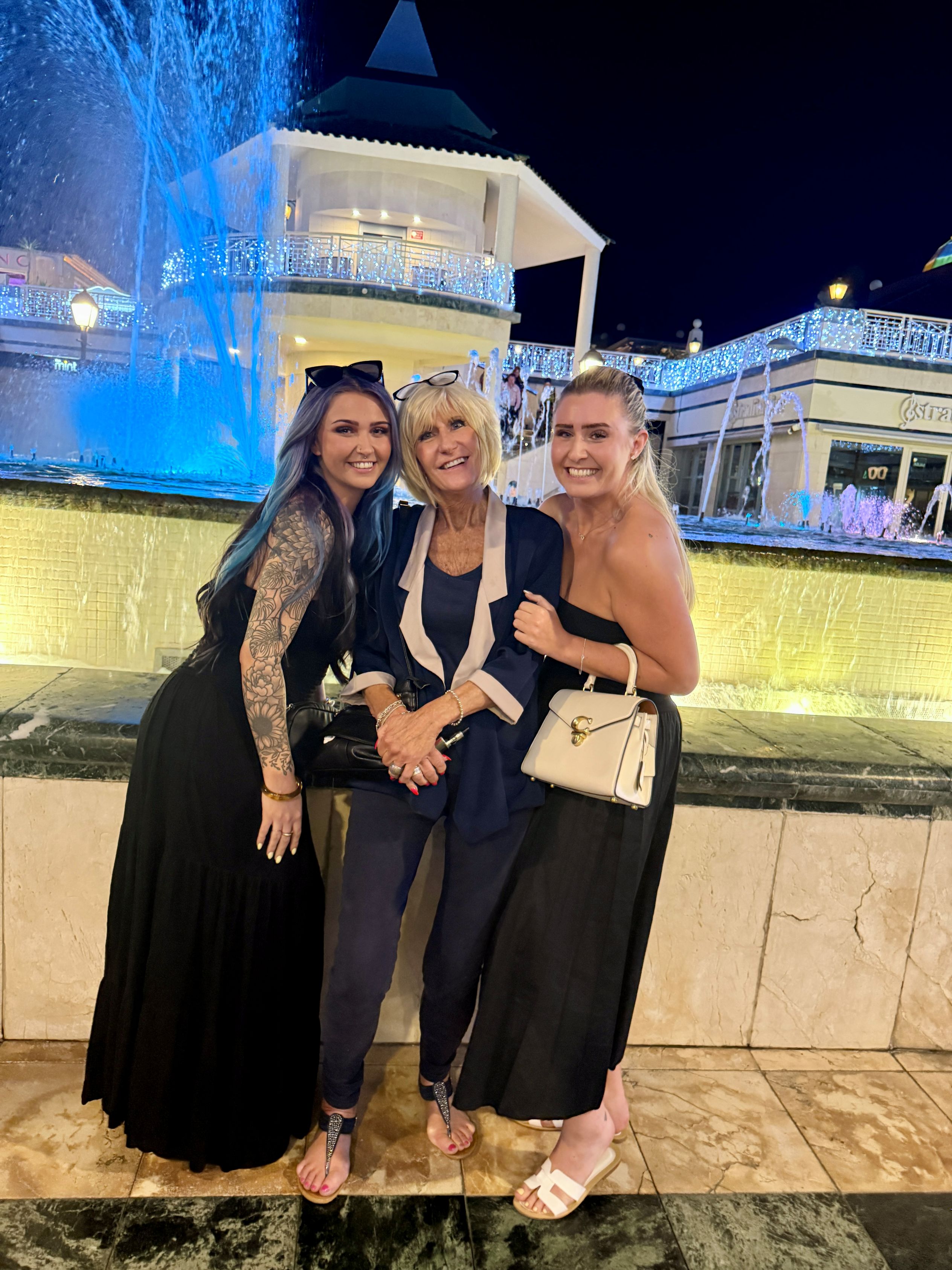 L - R, Frankie, Hayley and Courntey on holiday in Tenerife