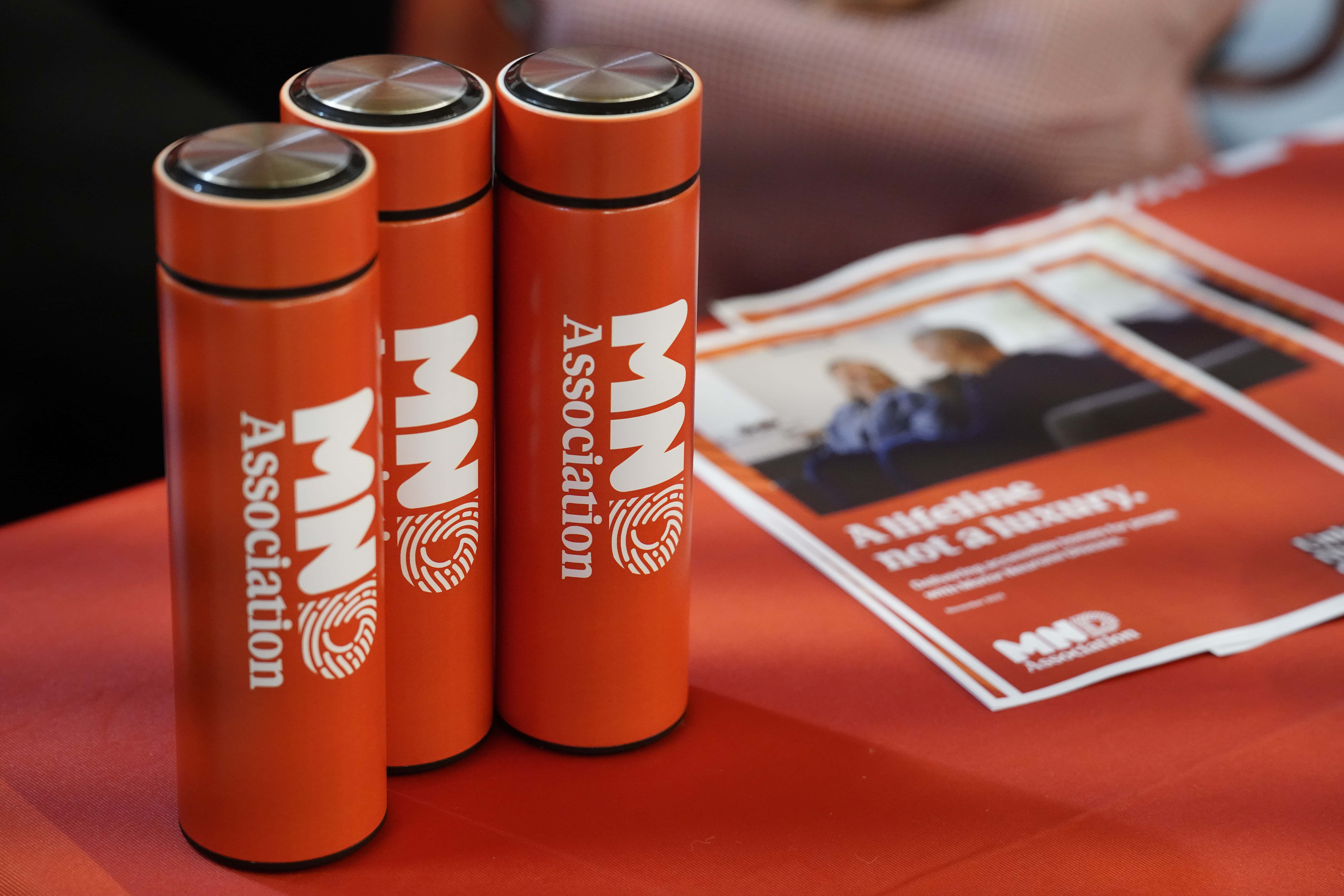 MND Association bottles at LGA Conference 2026