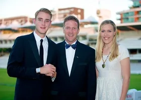 Chris, Stuart and Gemma Broad smiling
