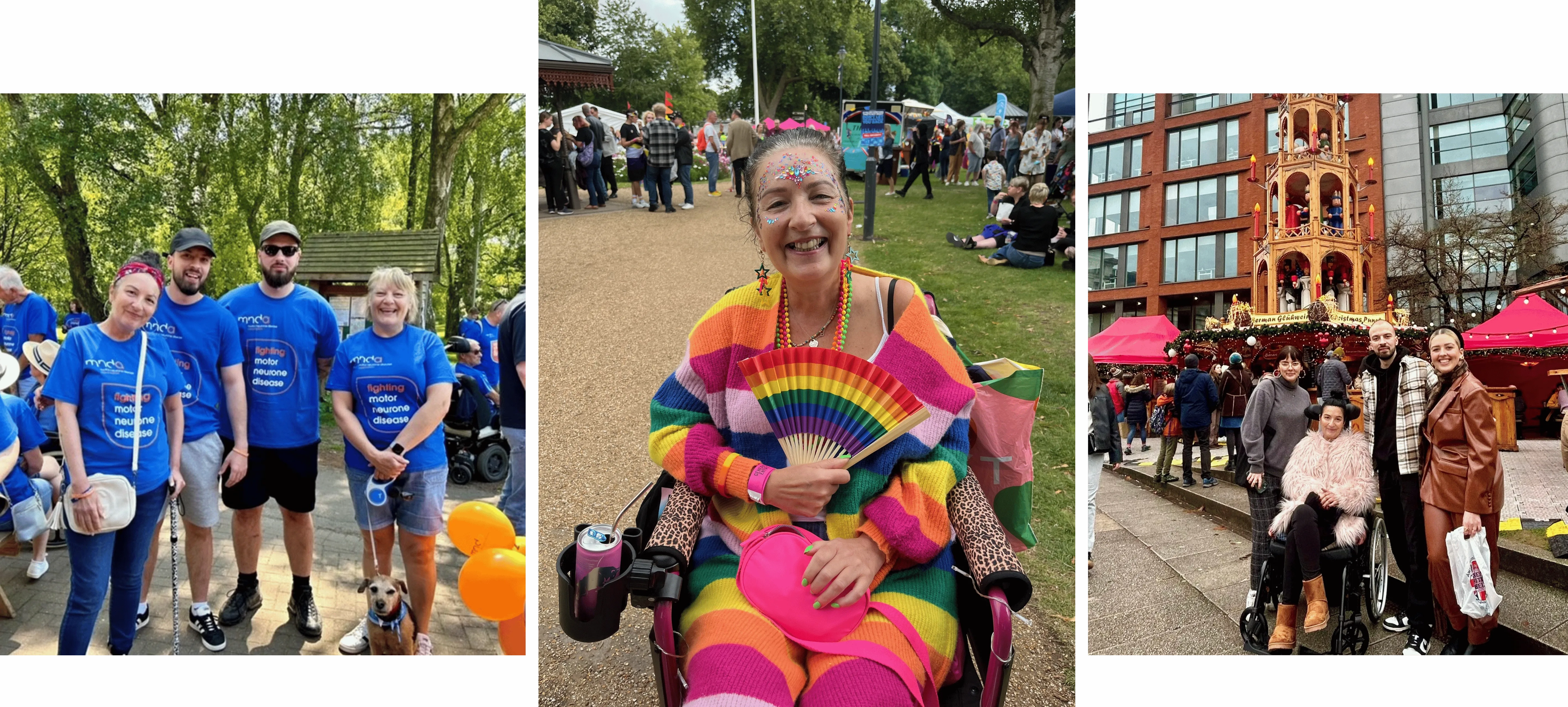 A collage of photos of Debbie with various members of her family