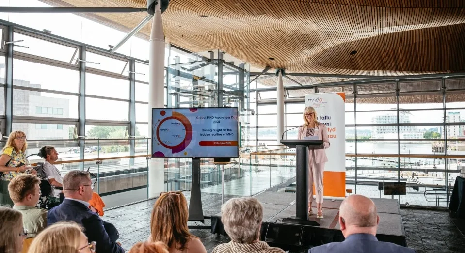 MND Association speaking at the Senedd.