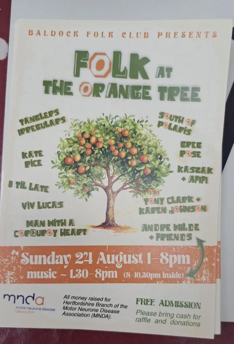 poster for the Folk At The Orange tree event