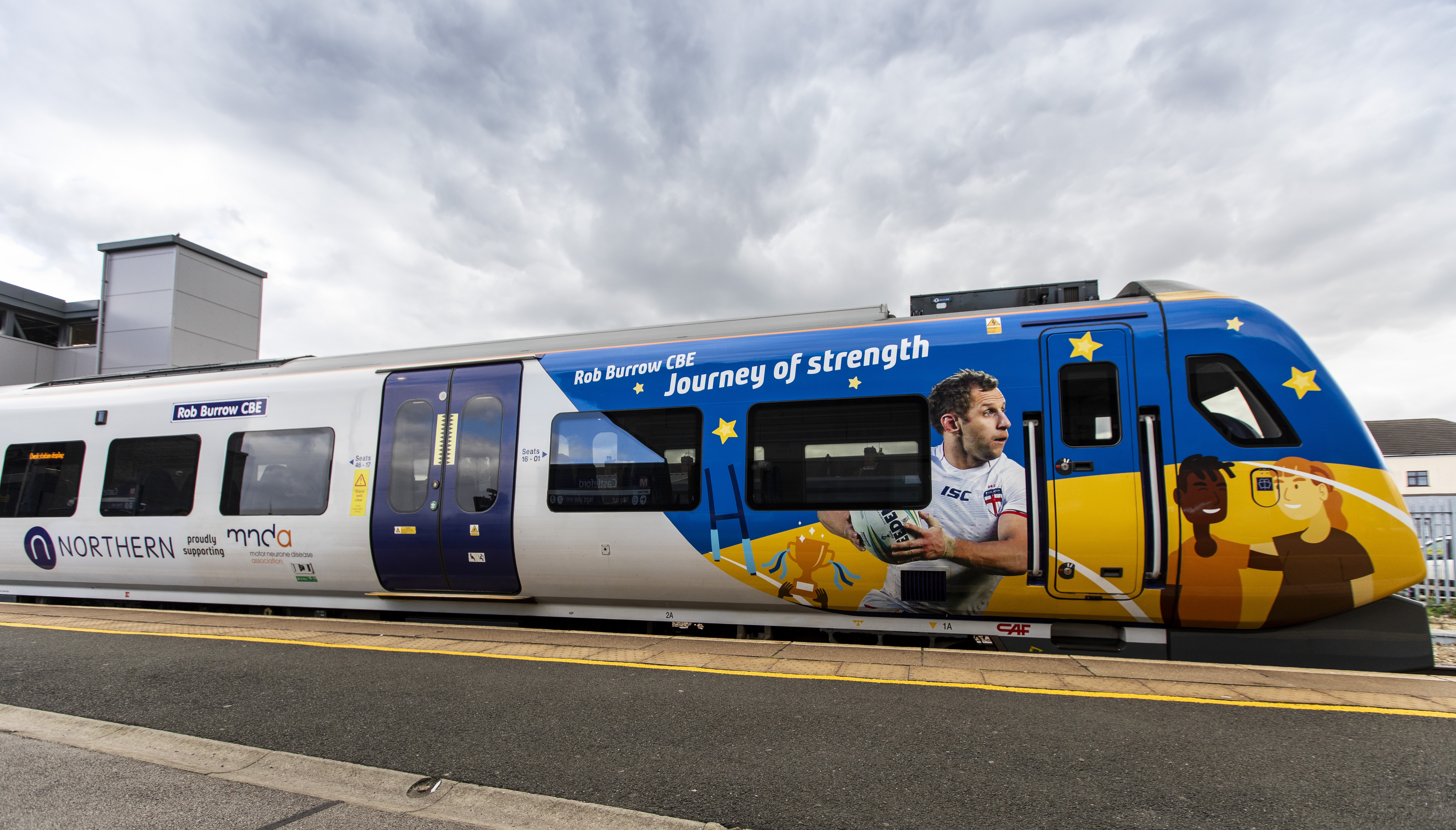 Rob Burrow train unveiling in Castleford