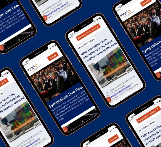 Phone screen with example Symposium live posts