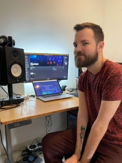 Alex making music