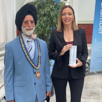 Zoe receives a business award