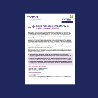 Front page of the saliva management pathway on a blue background