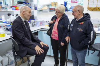 Johnathan, Irene and Geoff in a lab