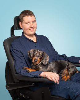 Rob with his sausage dog