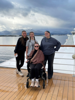 Anna and the girls on a cruise part-funded by an Association grant