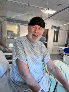 Adrian in hospital, smiling