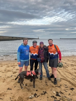 Martin with wife and sons during coast-to-coast challenge
