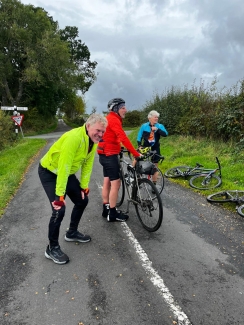 Martin with friends during coast-to-coast challenge
