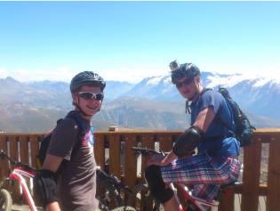 Jake and Nathan on bikes