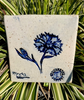 Blue cornflower made for fundraising