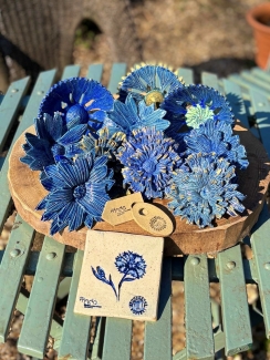 The blue cornflowers made for fundraising 