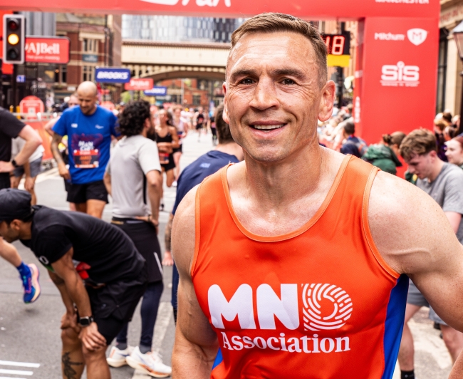 Kevin Sinfield in MND Association running vest