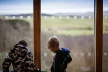 Children in front of a window