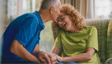 Image of Louise and her husband Rob during Louise's MND 