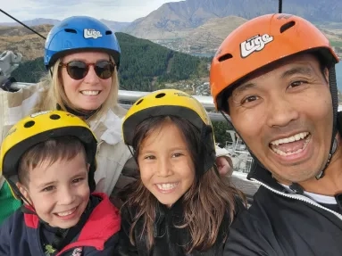 Eugene with his wife, Nicola, and their children