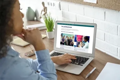 A professional using the information finder