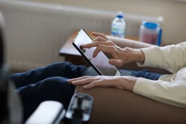 Person using a tablet