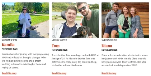 Screenshot of story hub pages