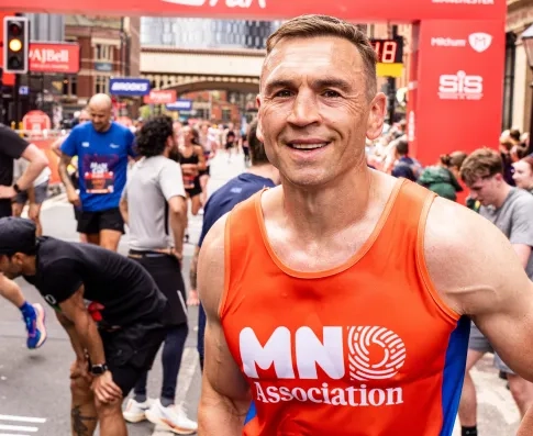 Kevin Sinfield in MND Association running vest