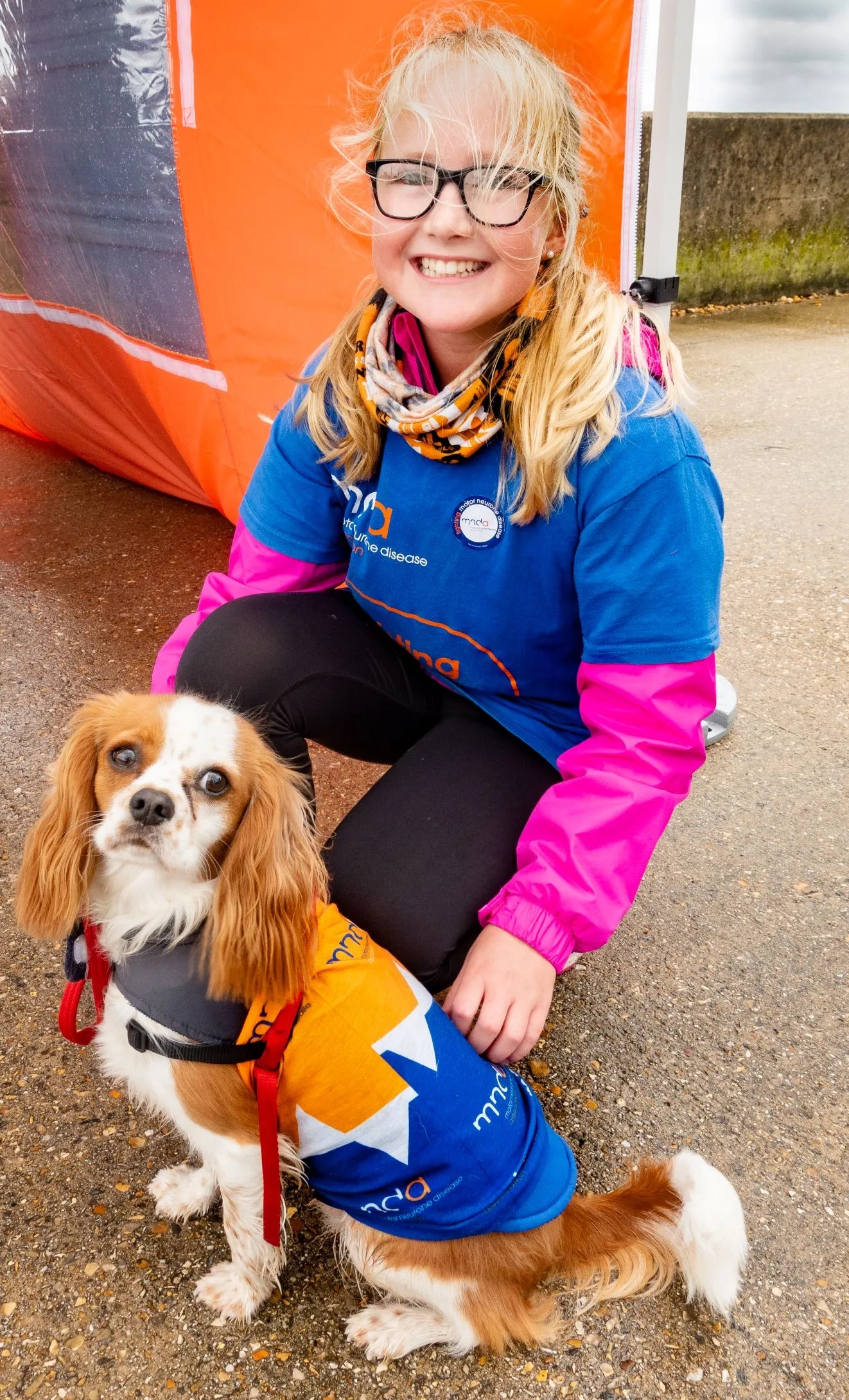 West Dorset Walk D'Feet MND girl with her dog